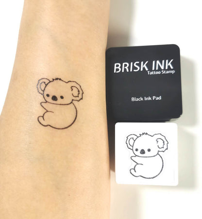 Reusable Temporary Tattoo Stamp Kit, Custom Instant Ink (3x3cm),Koala Tattoo