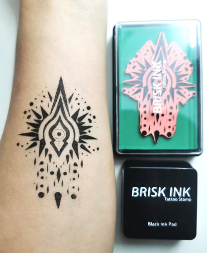 Reusable Temporary Tattoo Stamp Kit, Custom Instant Ink (8x5cm)
