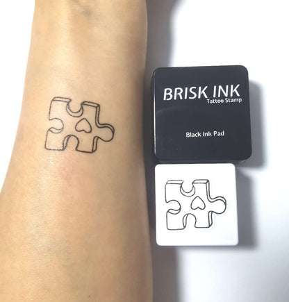 Reusable Temporary Tattoo Stamp Kit, Custom Instant Ink (3x3cm),Puzzle Tattoo