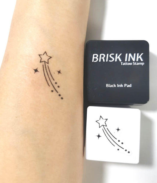 Reusable Temporary Tattoo Stamp Kit, Custom Instant Ink (3x3cm),Star Tattoo